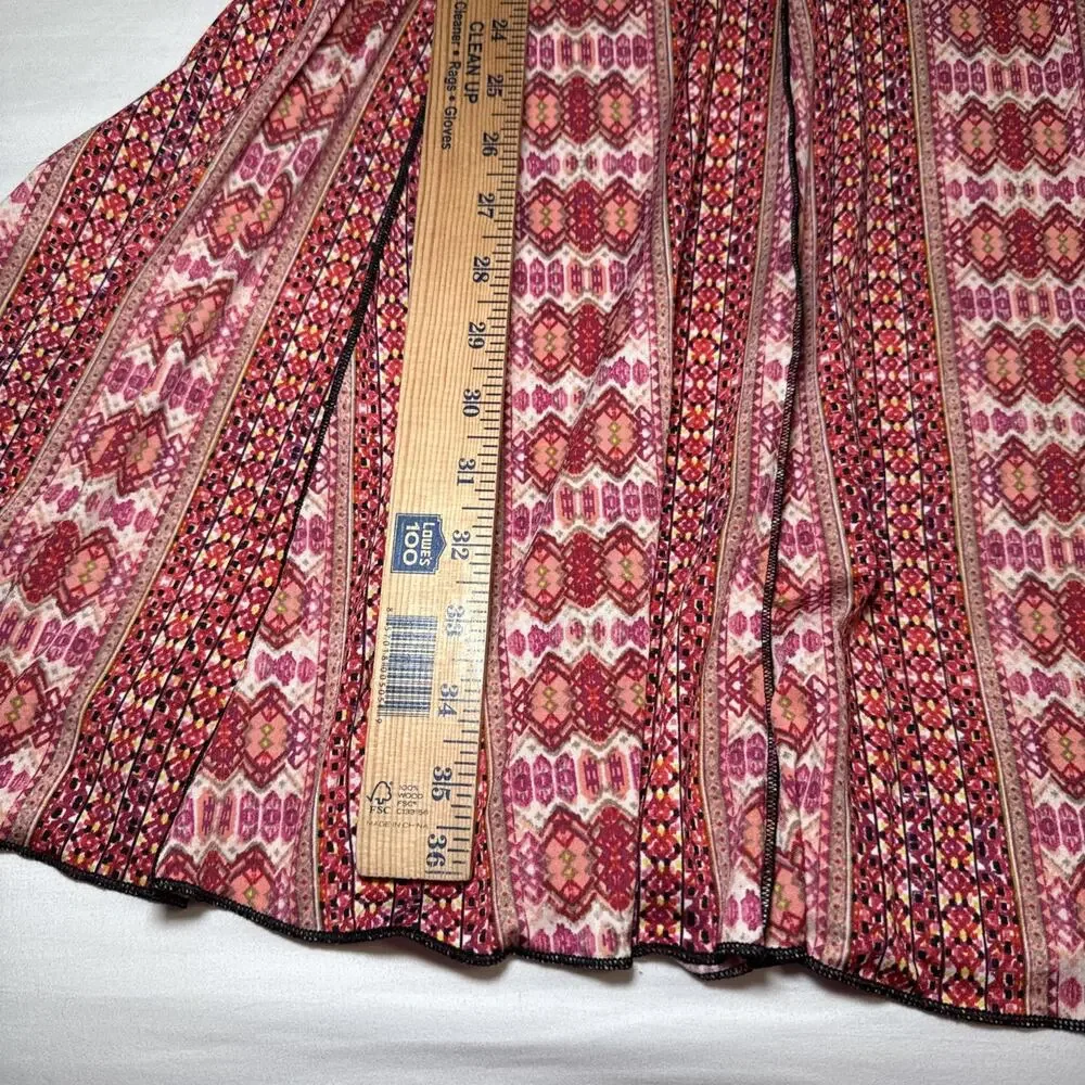 Sere Nade New York Dress Womens Large Red Pink Abstract 3D Piping Detail Stretch